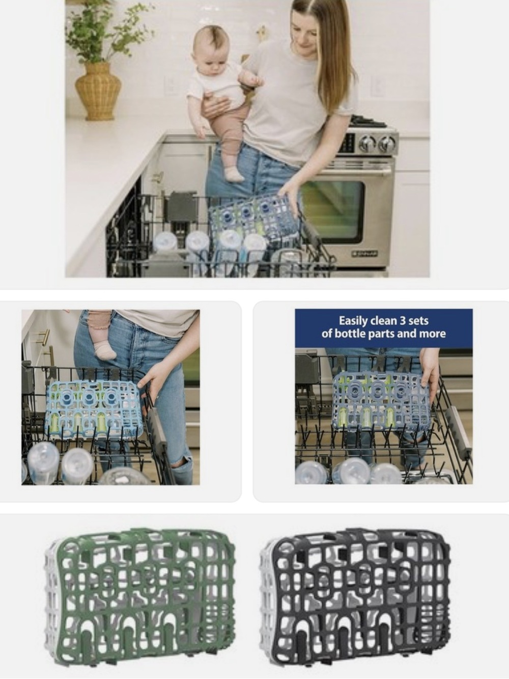 Dr. Brown’s Dishwasher Basket for Small Baby Bottle Parts Green